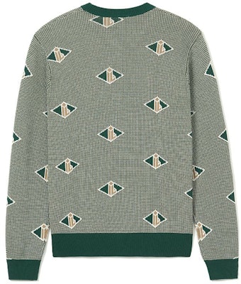 LACOSTE Retro Print Loose Fit Crewneck Sweater Green. AH0253-LVT Lookbook LACOSTE Retro Print Loose Fit Crewneck Sweater Green. AH0253-LVT