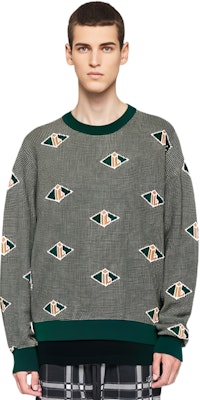 LACOSTE Retro Print Loose Fit Crewneck Sweater Green. AH0253-LVT Purchase LACOSTE Retro Print Loose Fit Crewneck Sweater Green. AH0253-LVT