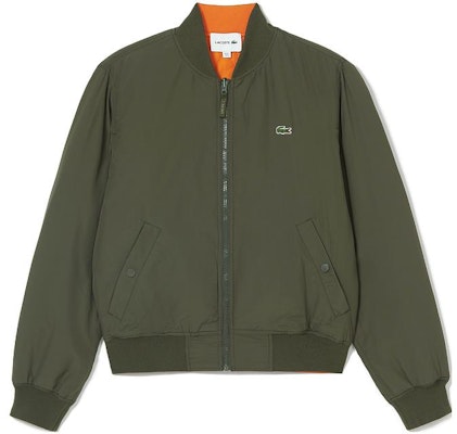 LACOSTE Reversible Green Bomber Jacket with Solid Logo. BH4473-806 Buy LACOSTE Reversible Green Bomber Jacket with Solid Logo. BH4473-806