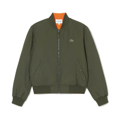 LACOSTE Reversible Green Bomber Jacket with Solid Logo. BH4473-806