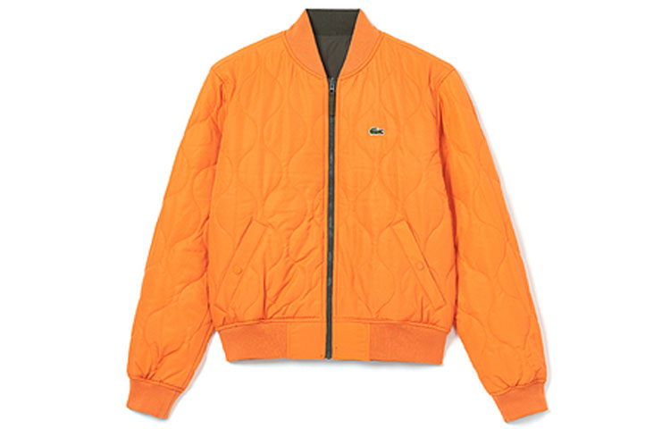 Shop LACOSTE  Reversible Green Bomber Jacket with Solid Logo. BH4473-806