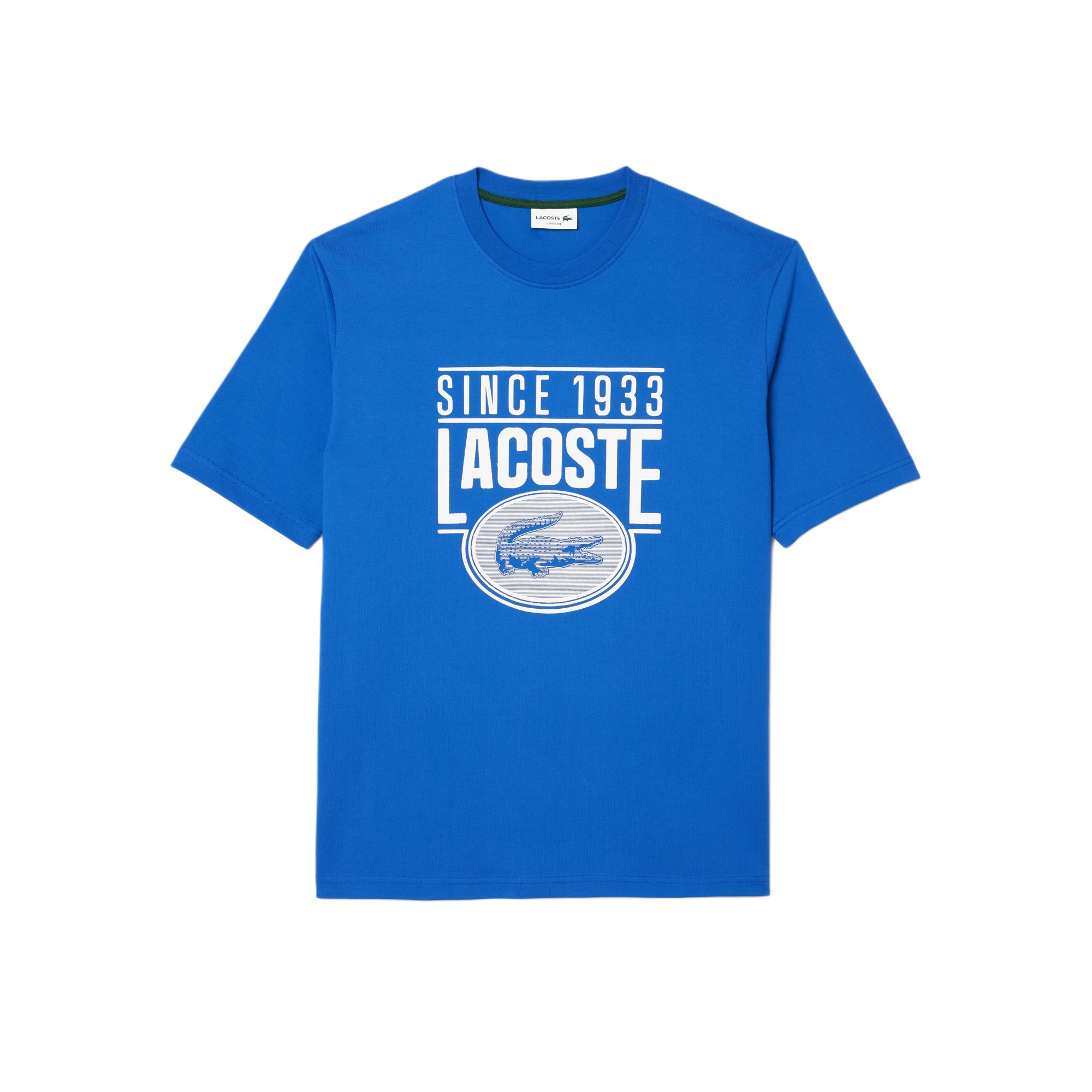 Lacoste  Round Neck Logo Tee Shirt in Ladigue Blue (Limited Edition). TH7315-IXW