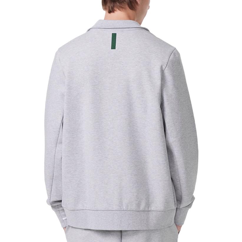 Shop LACOSTE Silver Grey Zip-Up Sweatshirt Koleksi SS23. SH2702-CCA