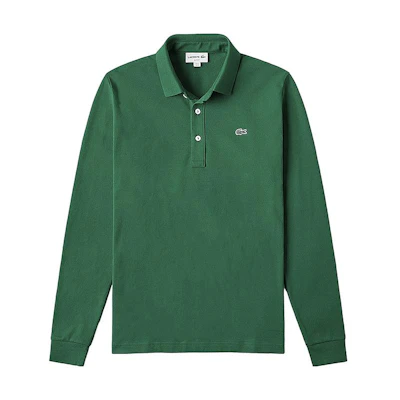 LACOSTE Simple Solid Long-Sleeve Polo Shirt Dark Green PH5894-131104-132