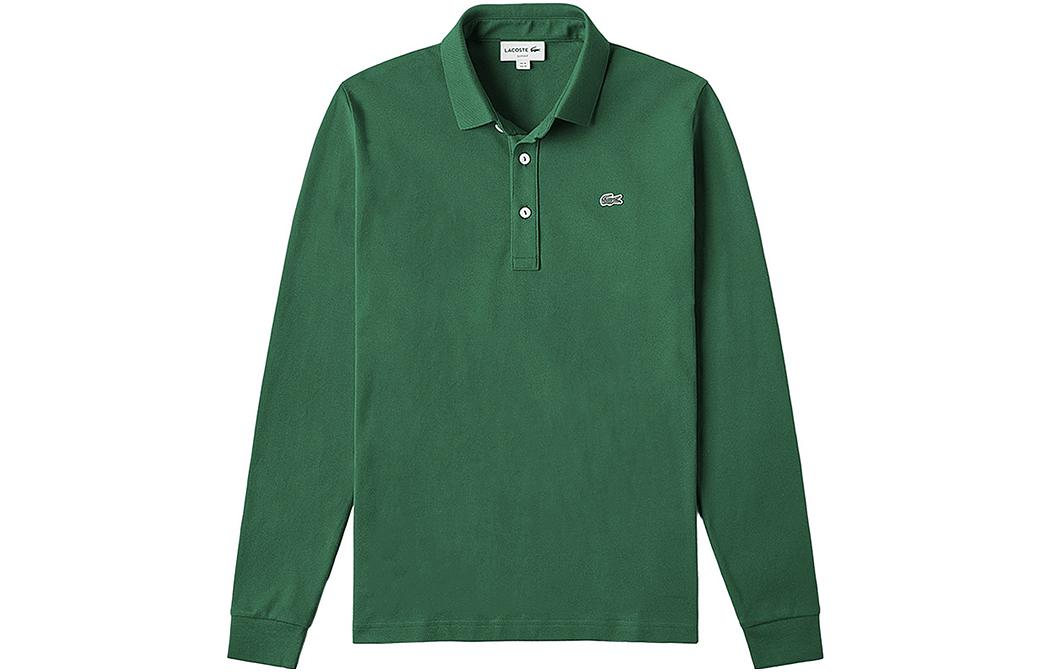Order LACOSTE  Simple Solid Long-Sleeve Polo Shirt Dark Green PH5894-131104-132