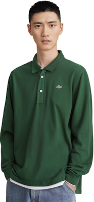 LACOSTE Simple Solid Long-Sleeve Polo Shirt Dark Green PH5894-131104-132 Lookbook LACOSTE Simple Solid Long-Sleeve Polo Shirt Dark Green PH5894-131104-132