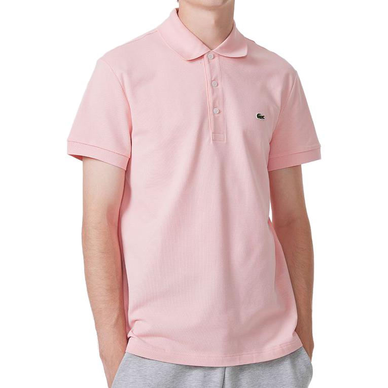 Lookbook LACOSTE 修身款純色Polo衫 櫻花粉 商務休閒穿搭 PH6348-SFI