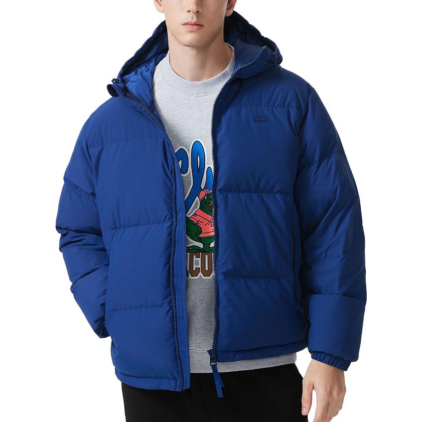 LACOSTE  Solid Color Hooded Winter Jacket Navy Blue BH6245-F9F 圖 3