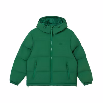 LACOSTE Solid Color Zip-Up Hooded Puffer Jacket Deep Green BH6245-CNQ