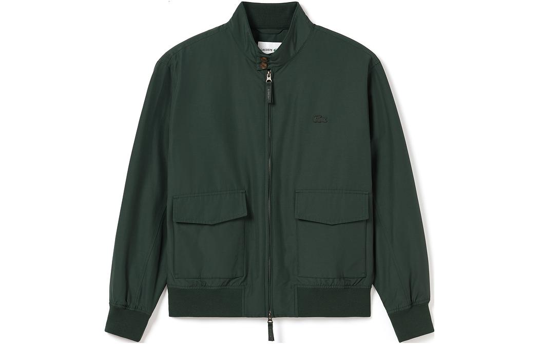 LACOSTE  Solid Color Zip-Up Jacket Deep Green BH8540-YZP