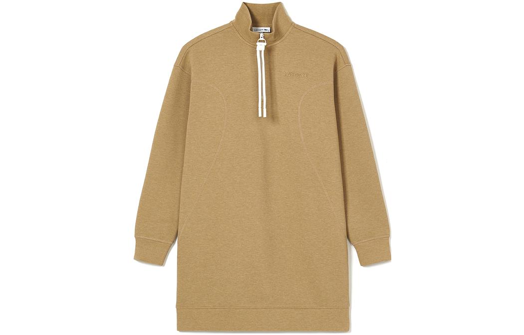 LACOSTE  Solid Half-Zip High Collar Long-Sleeve Casual Sweatshirt Dress EF2581-132018