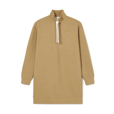 LACOSTE Solid Half-Zip High Collar Long-Sleeve Casual Sweatshirt Dress EF2581-132018