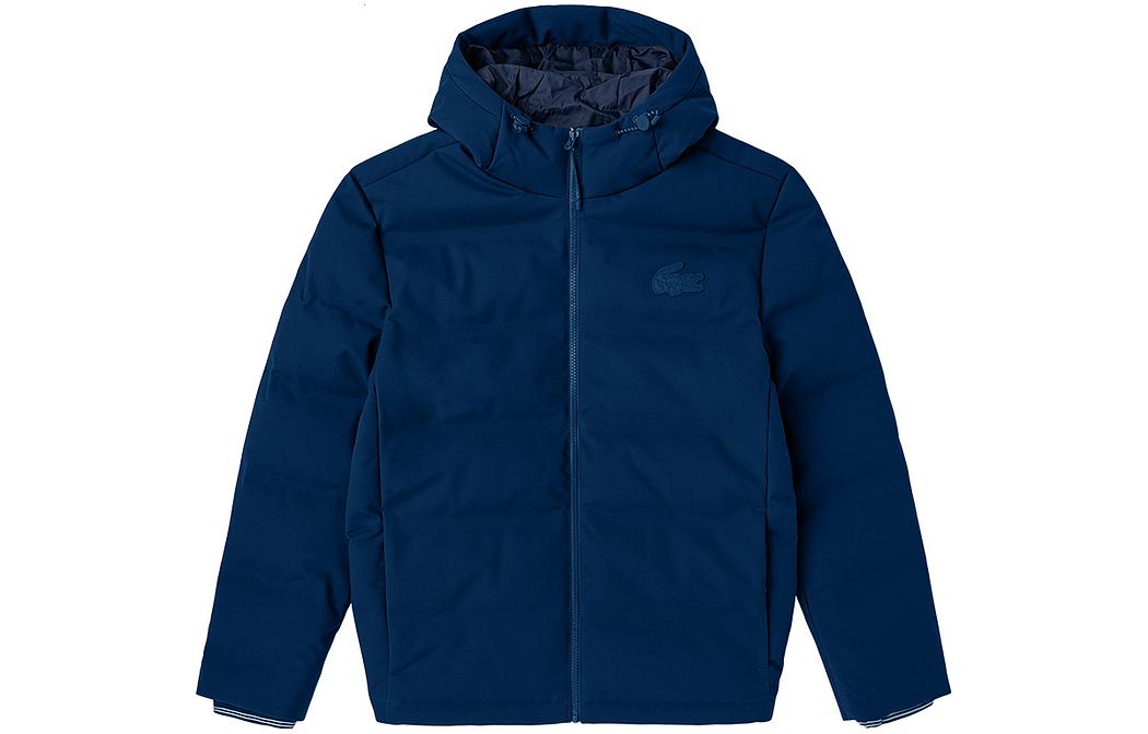 LACOSTE  Solid Navy Blue Hooded Puffer Jacket BH5181-HBM 圖 2
