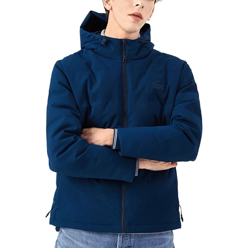 LACOSTE  Solid Navy Blue Hooded Puffer Jacket BH5181-HBM 圖 3