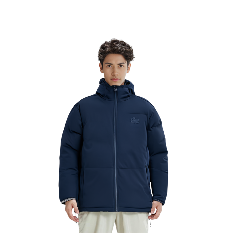 LACOSTE  Solid Navy Blue Hooded Puffer Jacket BH5181-HBM 圖 6