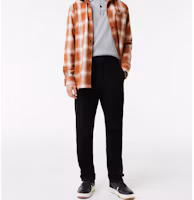 Shop LACOSTE 復古直筒休閒長褲 黑色 HH4565-031