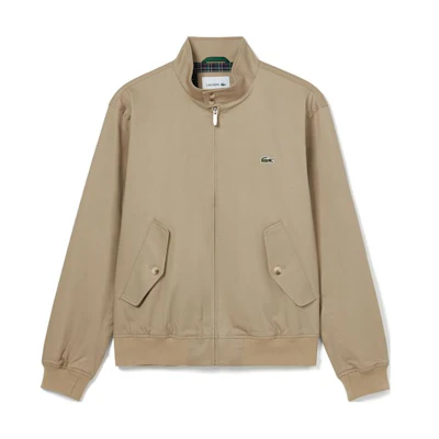 LACOSTE Solid Waterproof Zip-Up Utility Jacket Outdoor Style. BH1172