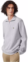 Shop LACOSTE Solid Zip-Up Sweatshirt Silver Gray. SH1927-CCA