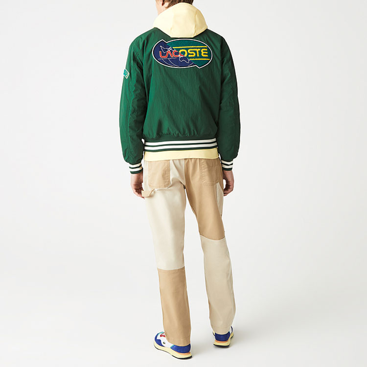 LACOSTE  SS22 Solid Logo Patch Long-Sleeve Baseball Jacket BH2798-PQK 圖 3