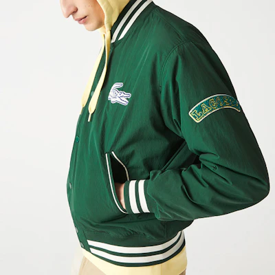 LACOSTE SS22 纯色徽标补丁长袖棒球夹克 BH2798-PQK Shop LACOSTE SS22 纯色徽标补丁长袖棒球夹克 BH2798-PQK