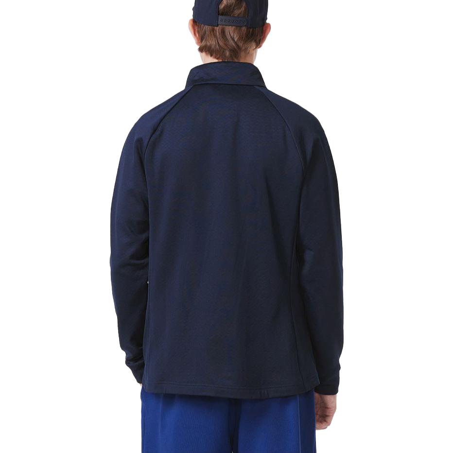 Shop LACOSTE  Stand Collar Zip-Up Jacket Deep Navy Blue BH1043-423