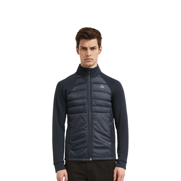 Sizing LACOSTE  Stand Collar Zip-Up Jacket Deep Navy Blue BH1043-423