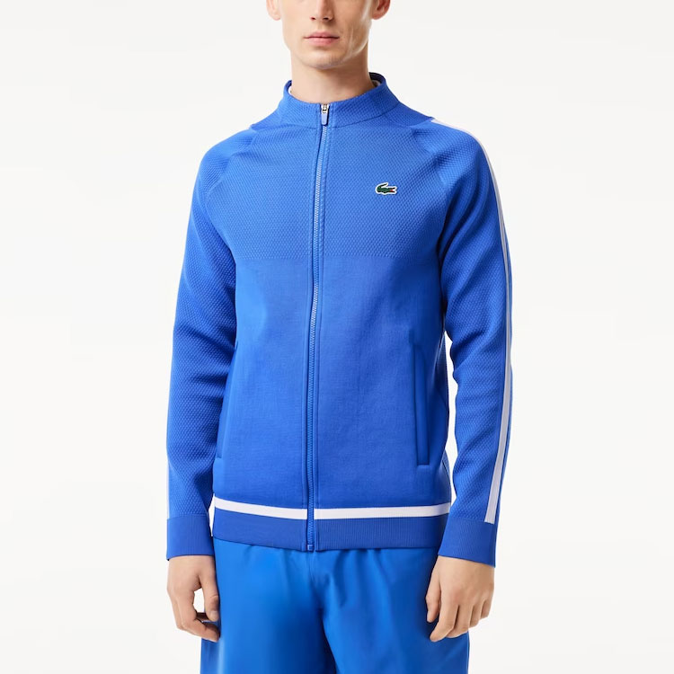 Lookbook LACOSTE  Stylish Versatile High-neck Casual Jacket in Radigue Blue SH7541-IXW