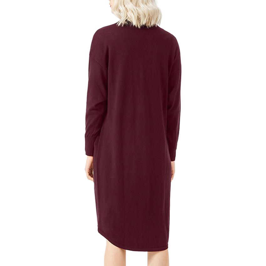 Purchase LACOSTE  V-Neck Slim Fit Knit Long Sleeve Dress Burgundy Red EF0718-SXL