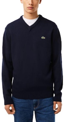 LACOSTE V领纯色舒适毛衣 深蓝色 AH1952-166 Lookbook LACOSTE V领纯色舒适毛衣 深蓝色 AH1952-166
