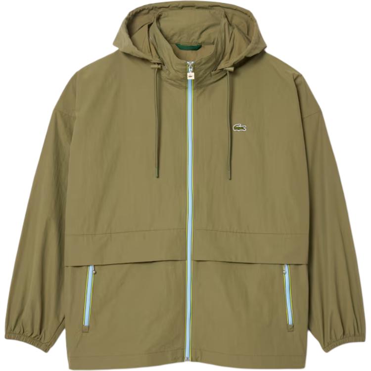 LACOSTE  Waterproof Windbreaker Jacket Army Green Breathable Design. BH7164-BMY
