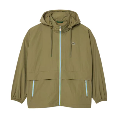 LACOSTE Waterproof Windbreaker Jacket Army Green Breathable Design. BH7164-BMY