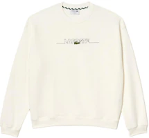 Order LACOSTE White Logo Embroidered Loose Fit Long Sleeve Sweatshirt. SH3878-70V