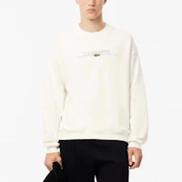 Lookbook LACOSTE White Logo Embroidered Loose Fit Long Sleeve Sweatshirt. SH3878-70V