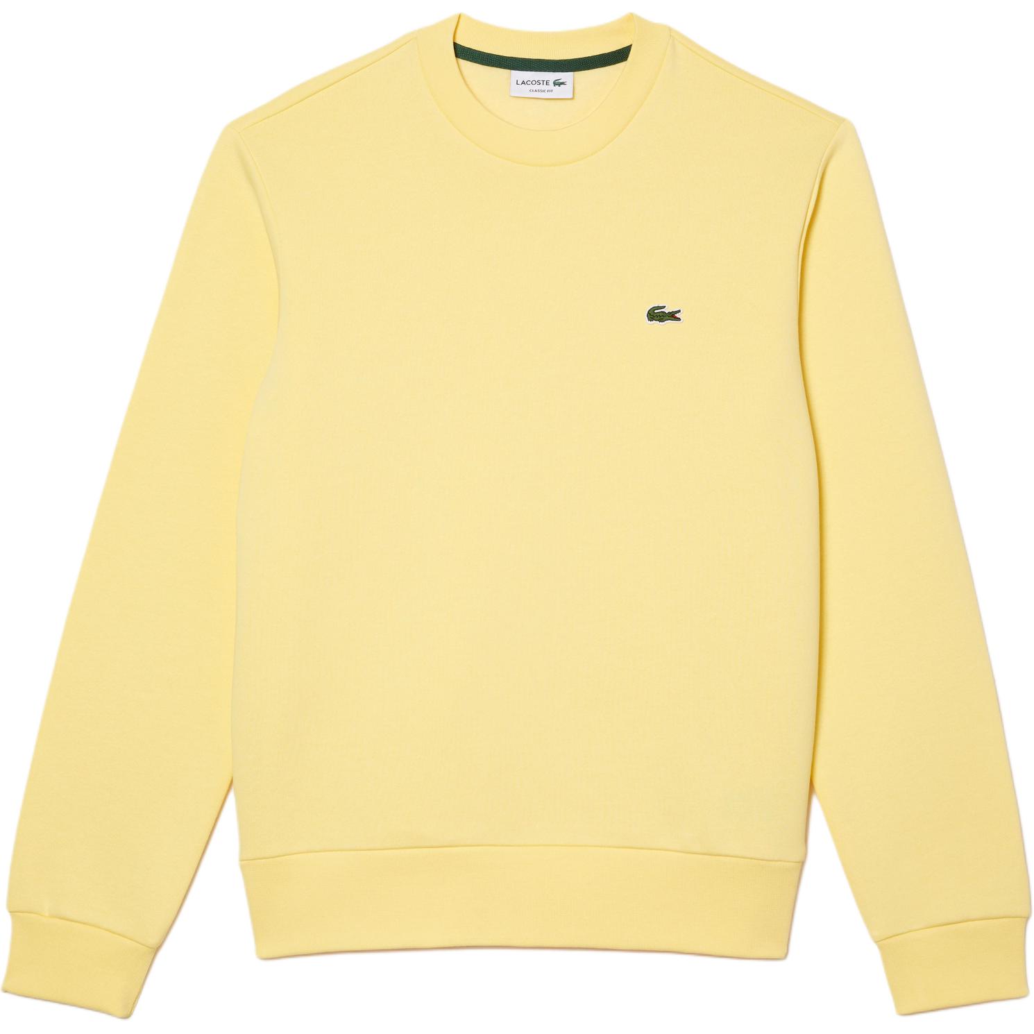 LACOSTE  Yellow Embroidered Crewneck Long Sleeve Sweatshirt. SH9608-107