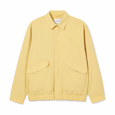 LACOSTE Yellow Solid Zip-Up Jacket with Turn-Down Collar. BH3758-IXQ