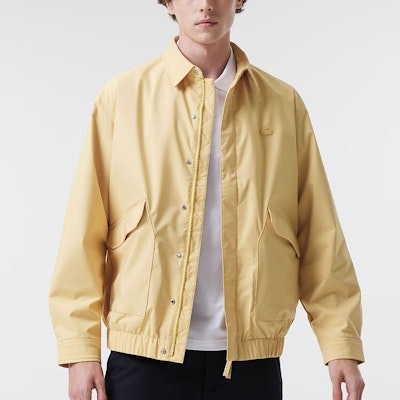 LACOSTE Yellow Solid Zip-Up Jacket with Turn-Down Collar. BH3758-IXQ Shop LACOSTE Yellow Solid Zip-Up Jacket with Turn-Down Collar. BH3758-IXQ