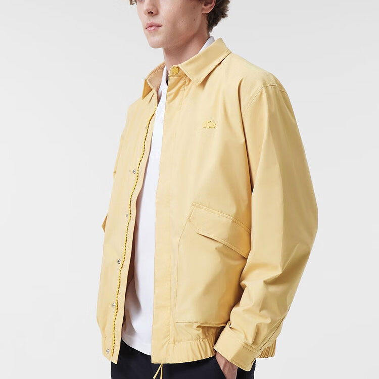 Purchase LACOSTE  Yellow Solid Zip-Up Jacket with Turn-Down Collar. BH3758-IXQ
