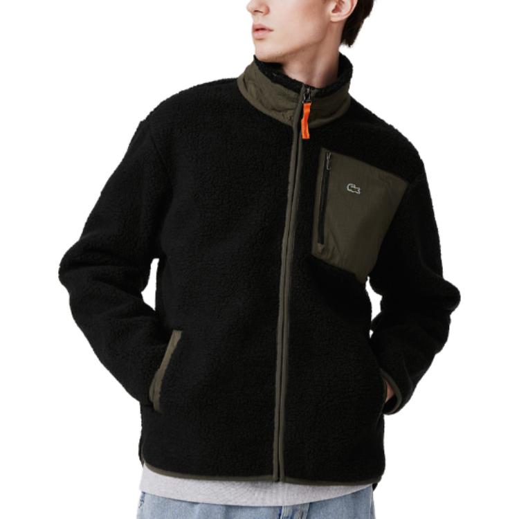Sizing LACOSTE 拉链长袖外套带保暖翻领设计. SH0531