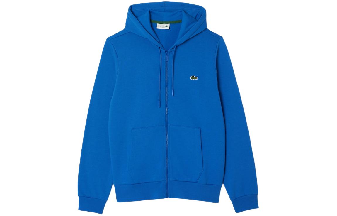 LACOSTE Badge Hoodie in Radigue Blue Long-Sleeve Pullover SH9626-IXW