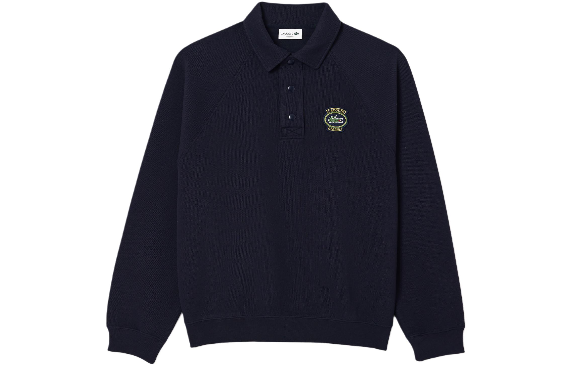 LACOSTE Badge Raglan Sweatshirt Navy - Casual Crewneck SH7881-HDE