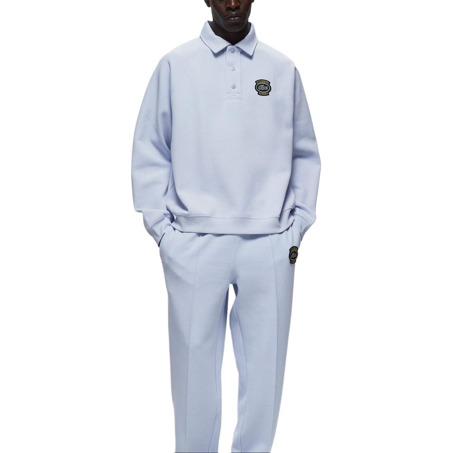 Lookbook Lacoste Badge Raglan Sweatshirt Phoenix Blue SH7881-J2G