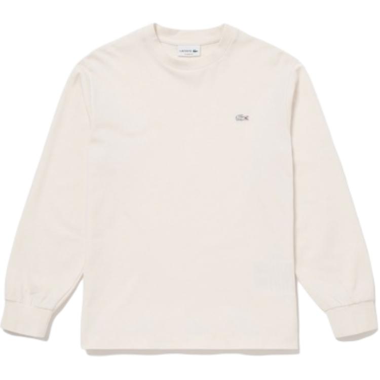LACOSTE Beige Crewneck Pullover Loose-Fit Sweatshirt TH5583-XFJ