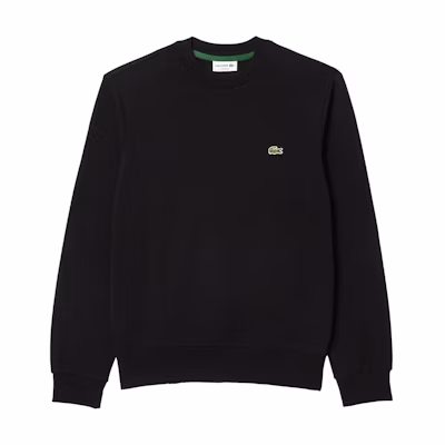 LACOSTE Black Crewneck Sweatshirt with Embroidered Crocodile Logo SH9608031