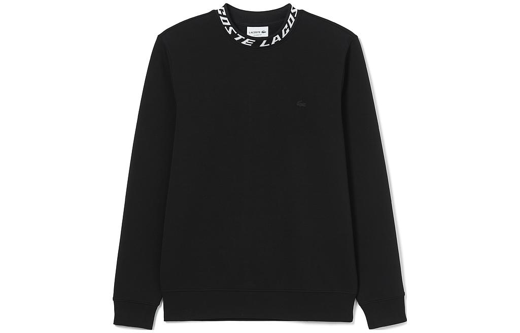 Lacoste Black Crewneck Sweatshirt with Letter Logo Long Sleeves SH5690-031