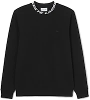 Lacoste Black Crewneck Sweatshirt with Letter Logo Long Sleeves SH5690-031 Lacoste Black Crewneck Sweatshirt with Letter Logo Long Sleeves SH5690-031