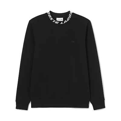 Lacoste Black Crewneck Sweatshirt with Letter Logo Long Sleeves SH5690-031