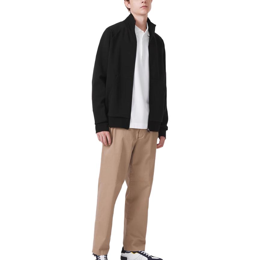 Shop Lacoste Black Full-Zip Stand Collar Sweatshirt SS23 SH2702-031