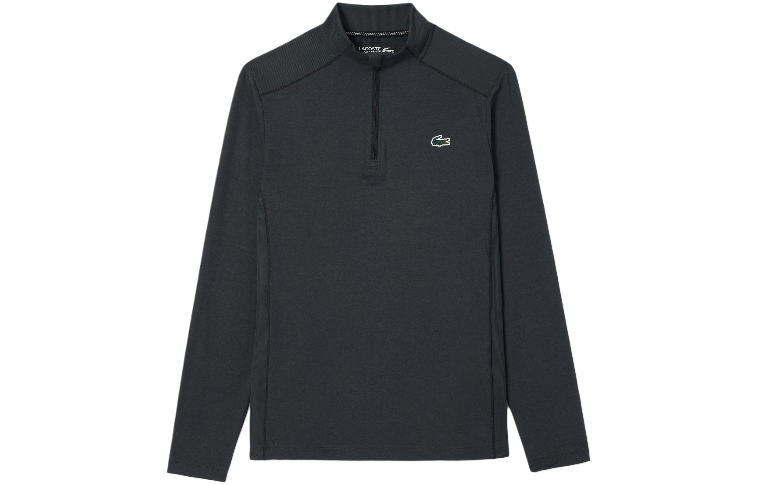LACOSTE Black Half-Zip Pullover Sweatshirt SH7395-IS2