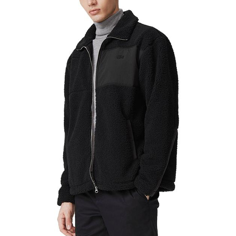 Details for Lacoste Black Logo Casual Loose-Fit Long-Sleeve Jacket SH6804-031