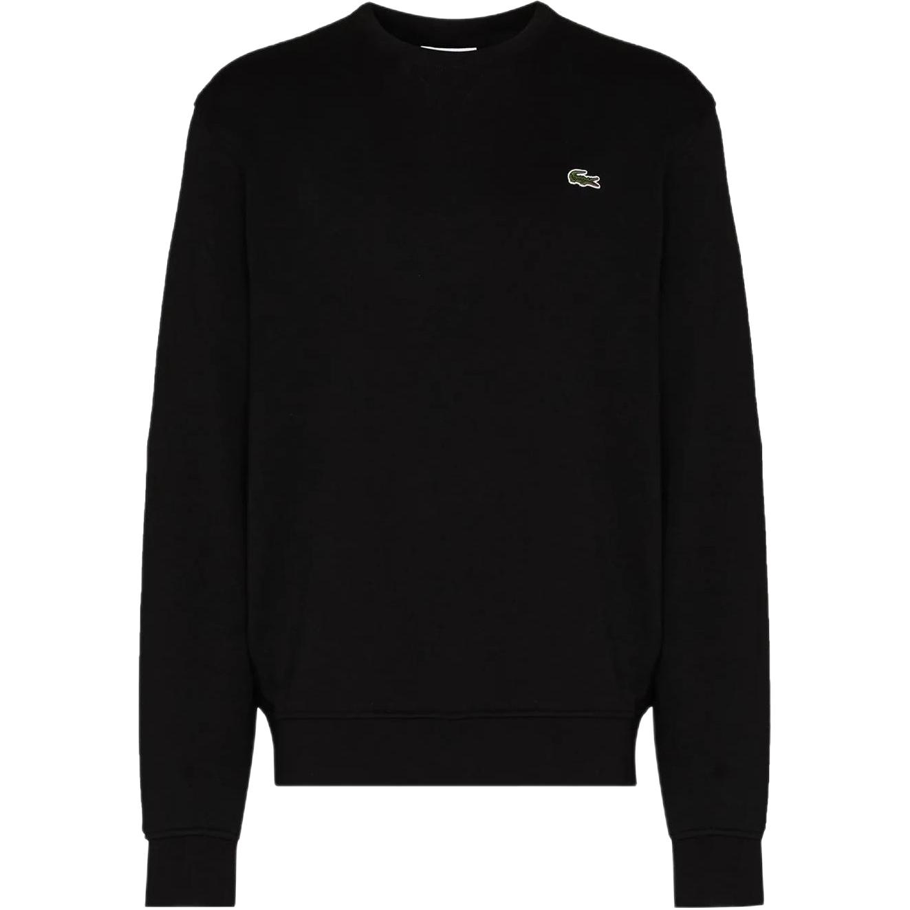LACOSTE Black Logo Patch Solid Long Sleeve Sweatshirt SH1505C31